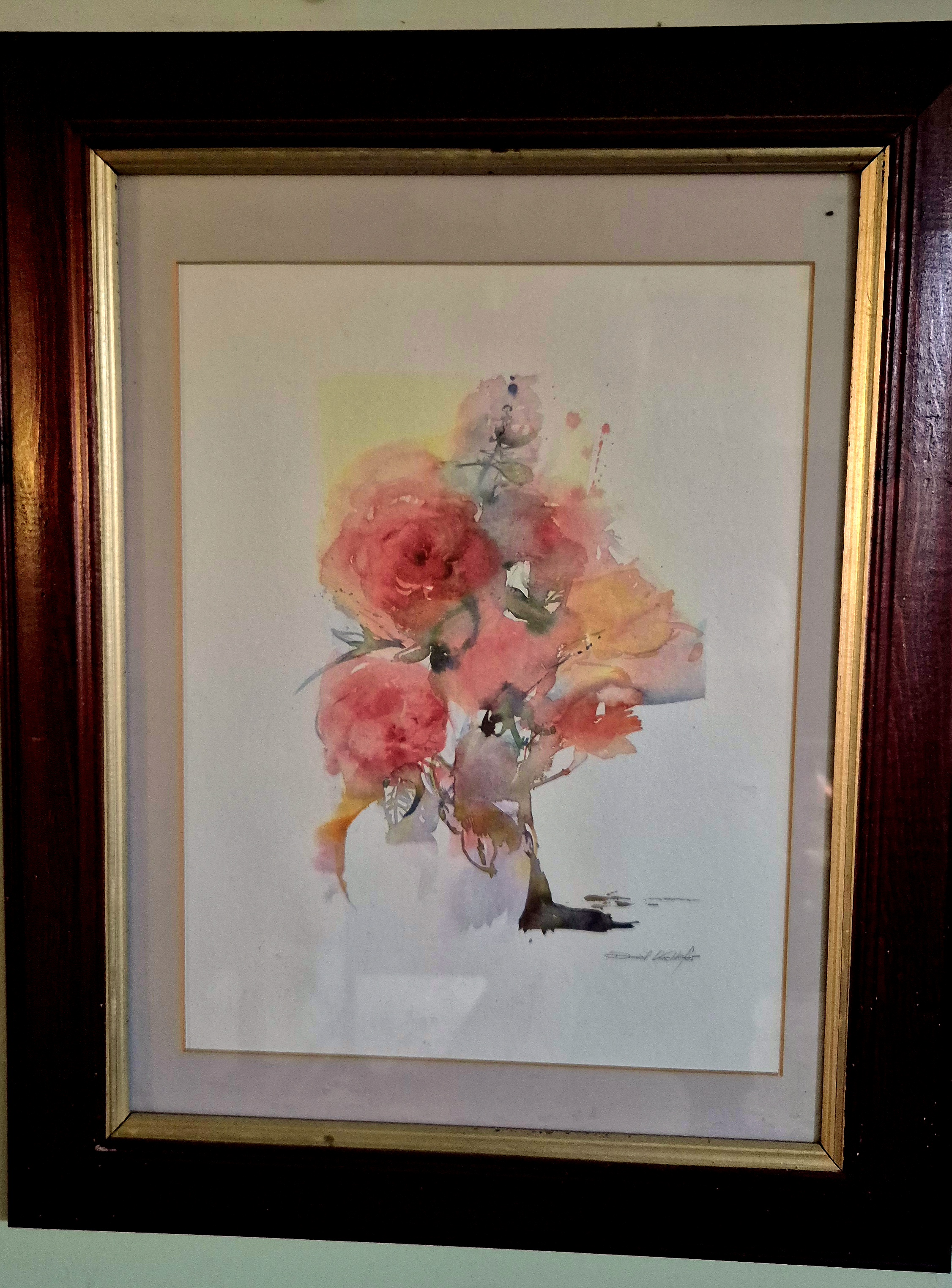 Original mid century watercolour signed by the artist framed