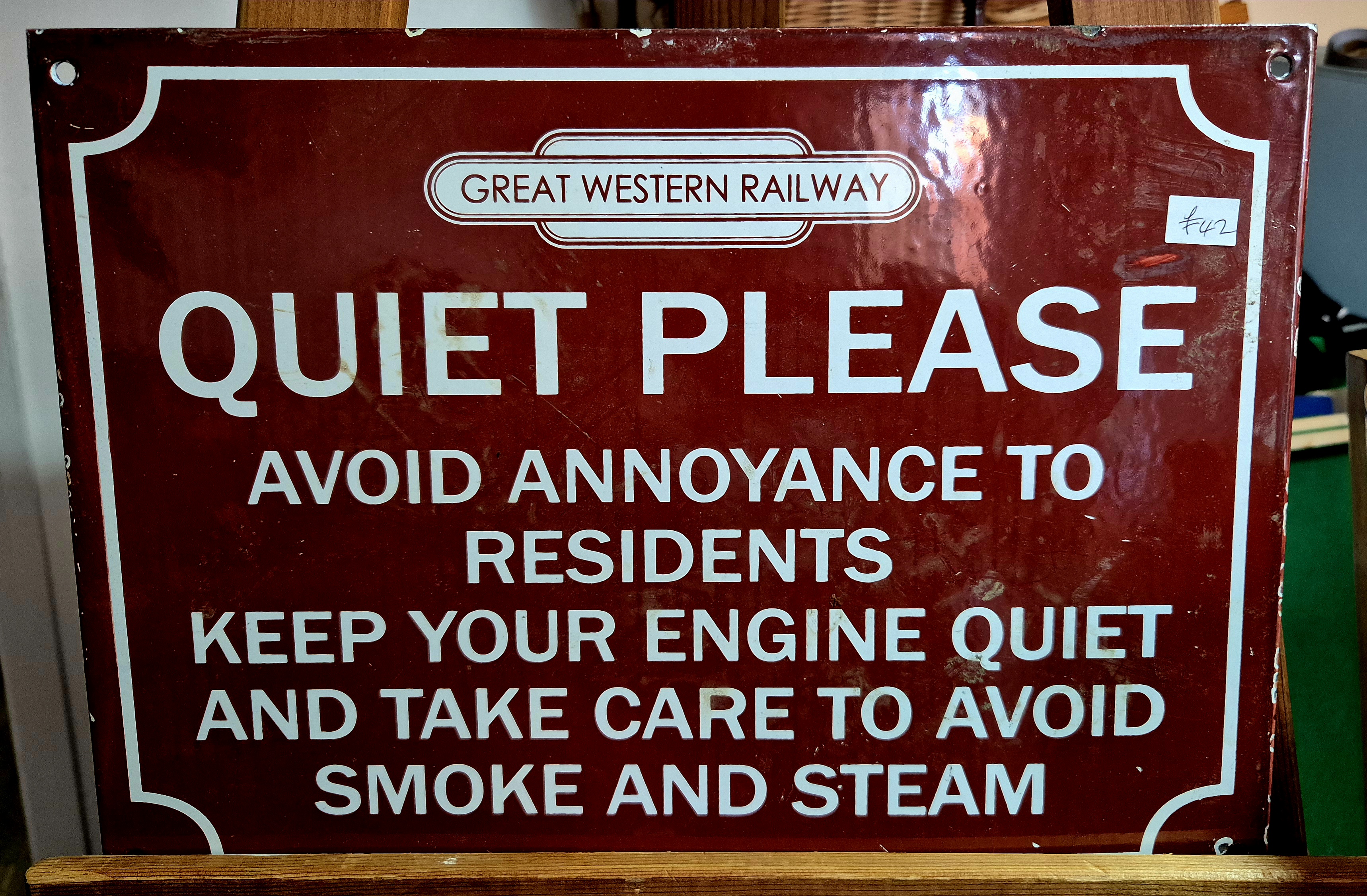 Vintage (heavy) metal railway sign, slightly larger than A4